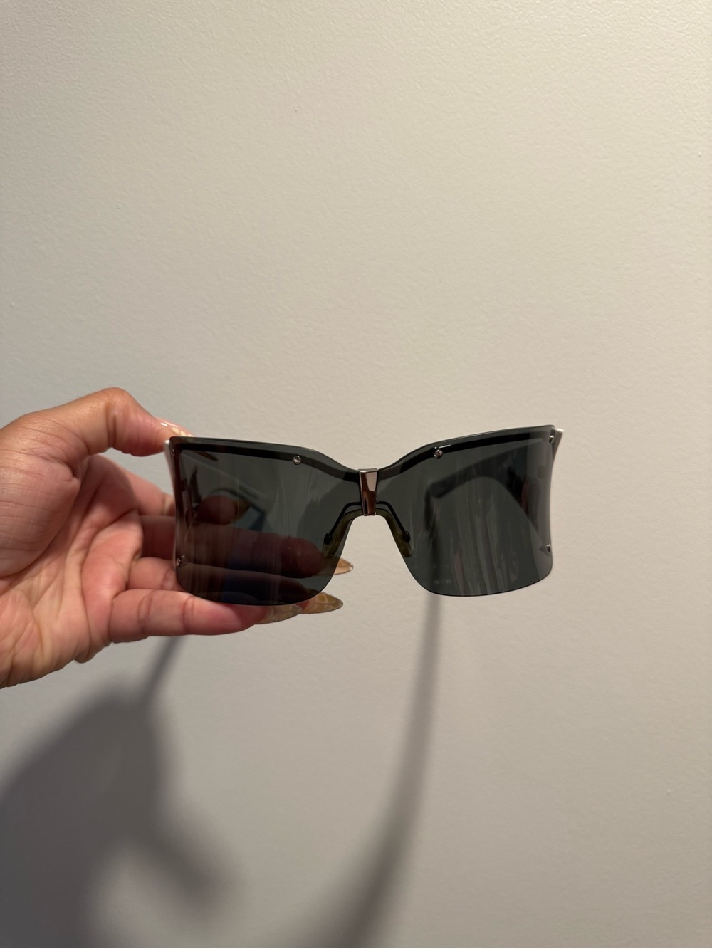 Christian Dior Oversized Shield Sunglasses - Dark Smoke Lenses